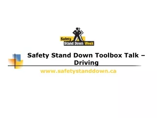 Safety Stand Down Toolbox Talk – Driving