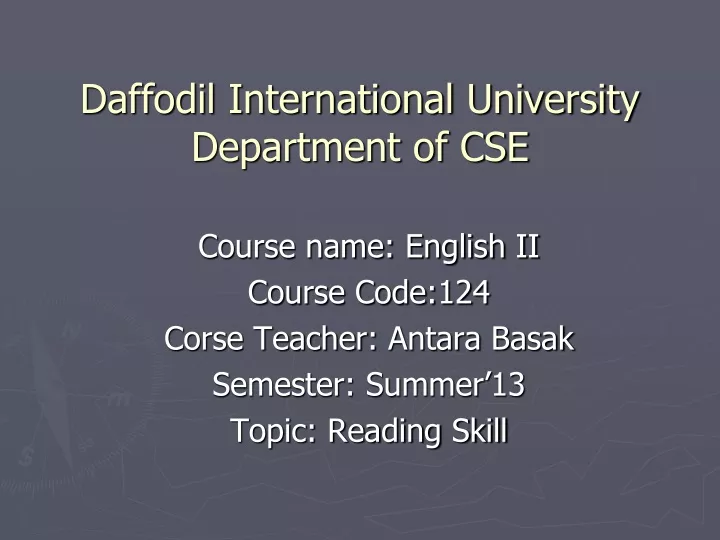 daffodil international university department of cse