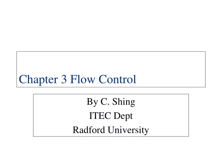 chapter 3 flow control