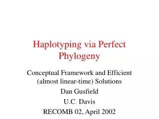 Haplotyping via Perfect Phylogeny