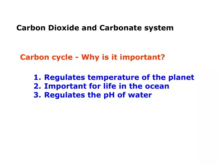 carbon dioxide and carbonate system