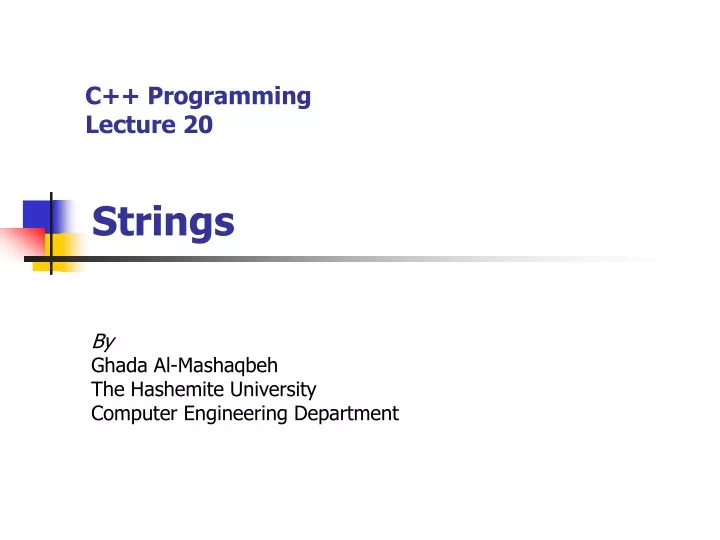 c programming lecture 20 strings