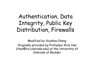 Authentication, Data Integrity, Public Key Distribution, Firewalls