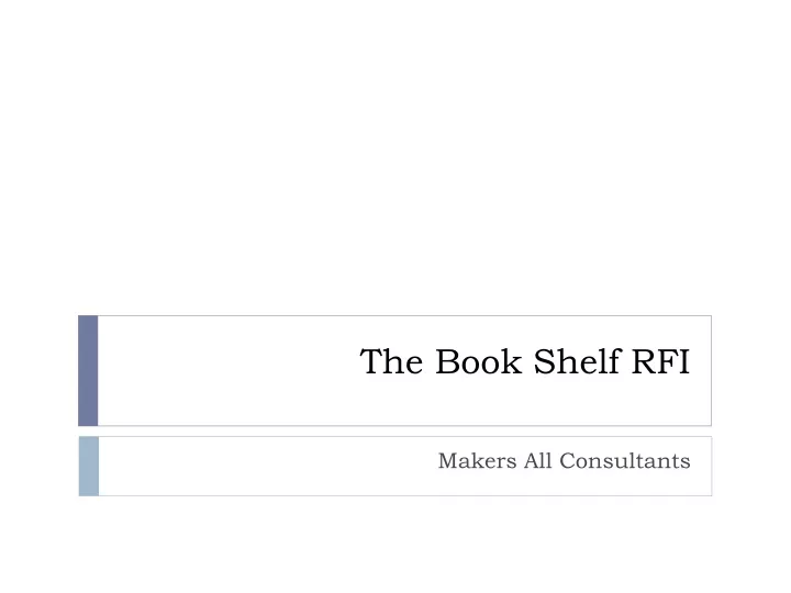the book shelf rfi