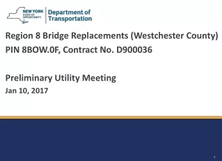 Region 8 Bridge Replacements (Westchester County) PIN 8BOW.0F, Contract No. D900036