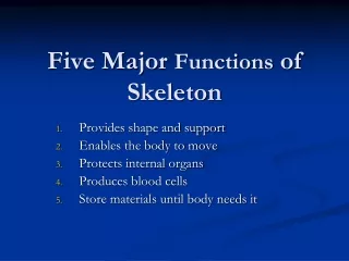 Five Major  Functions  of Skeleton