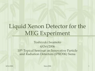 Liquid Xenon Detector for the MEG Experiment