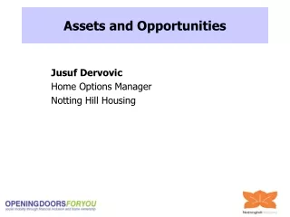 Jusuf Dervovic Home Options Manager Notting Hill Housing