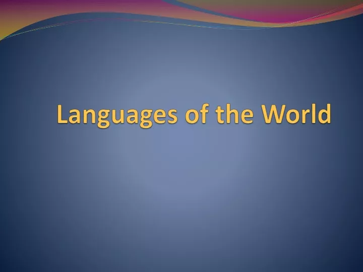 languages of the world