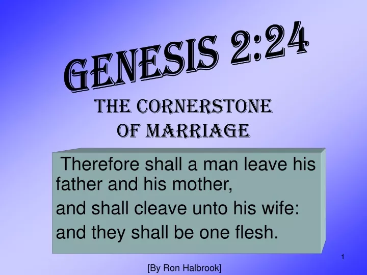 the cornerstone of marriage