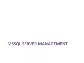 MSSQL Server management