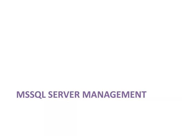 mssql server management