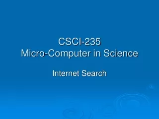CSCI-235 Micro-Computer in Science