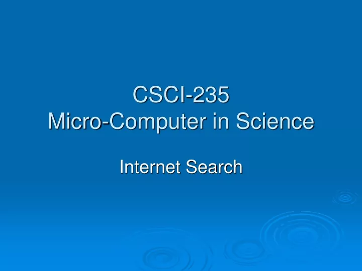 csci 235 micro computer in science