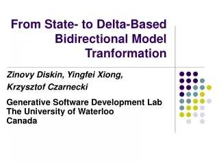 From State- to Delta-Based Bidirectional Model Tranformation
