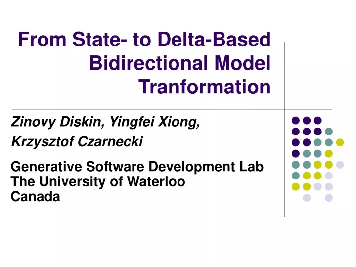 from state to delta based bidirectional model tranformation