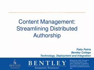 Content Management: Streamlining Distributed Authorship