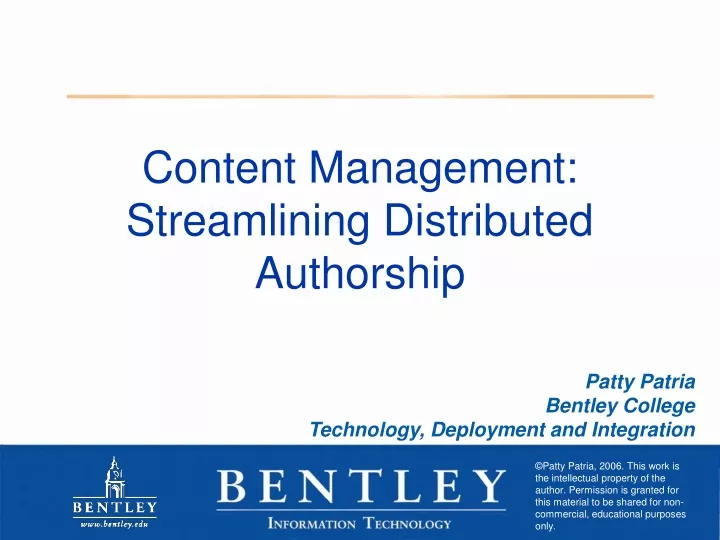 content management streamlining distributed authorship