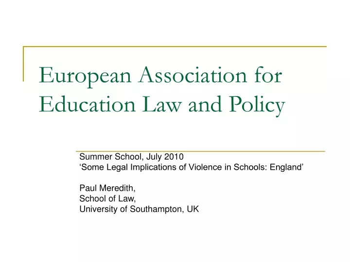 european association for education law and policy
