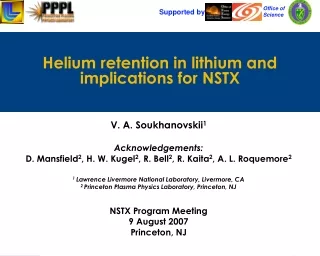 Helium retention in lithium and implications for NSTX