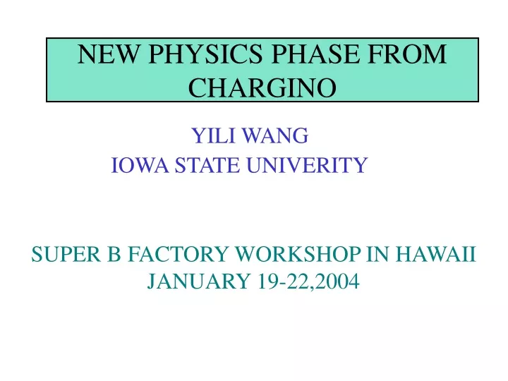 new physics phase from chargino