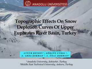 Topographic Effects On Snow Depletion Curves Of Upper Euphrates River Basin, Turkey