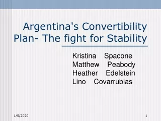 Argentina's Convertibility Plan- The fight for Stability