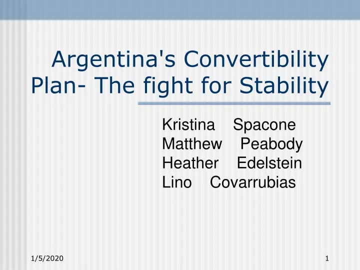 argentina s convertibility plan the fight for stability