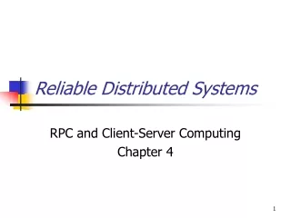 Reliable Distributed Systems