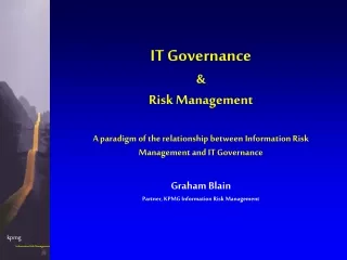 IT Governance &amp; Risk Management