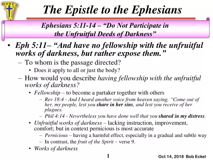 eph 5 11 a nd have no fellowship with