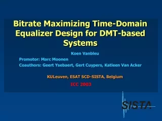 Bitrate Maximizing Time-Domain Equalizer Design for DMT-based Systems