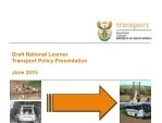 Draft National Learner Transport Policy Presentation June 2015 - slide 1
