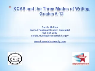 KCAS and the Three Modes of Writing Grades 6-12