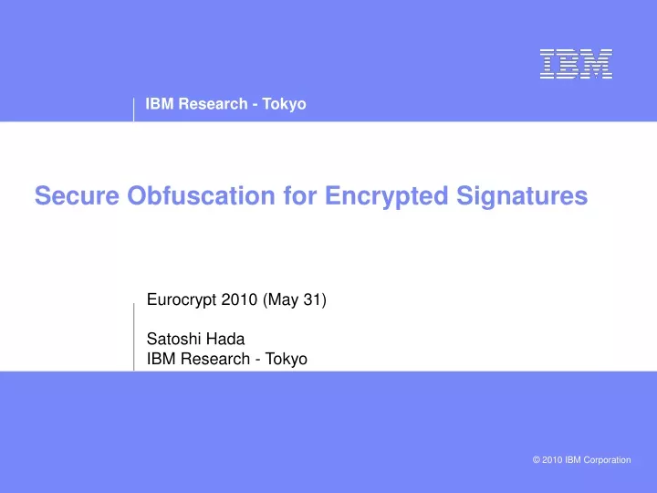 secure obfuscation for encrypted signatures