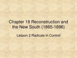 Chapter 18 Reconstruction and the New South (1865-1896)