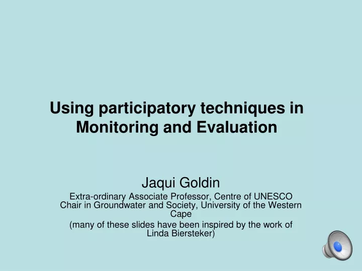 using participatory techniques in monitoring and evaluation