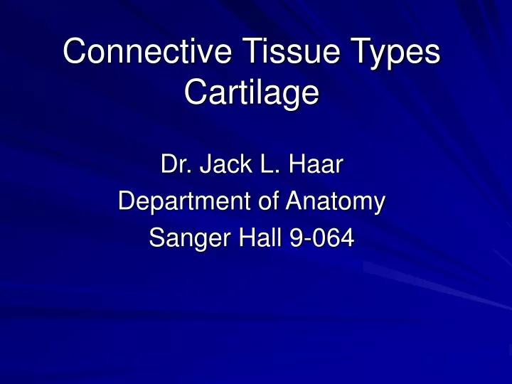 connective tissue types cartilage