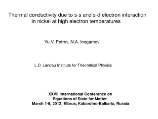Thermal conductivity due to s-s and s-d electron interaction