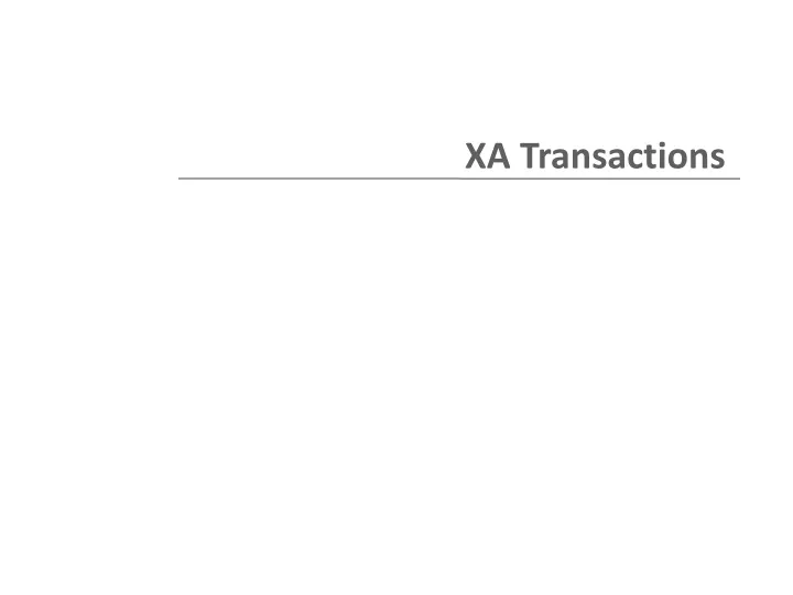 xa transactions