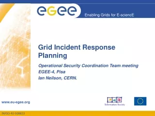 Grid Incident Response Planning