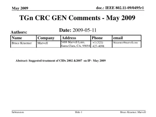 TGn CRC GEN Comments - May 2009