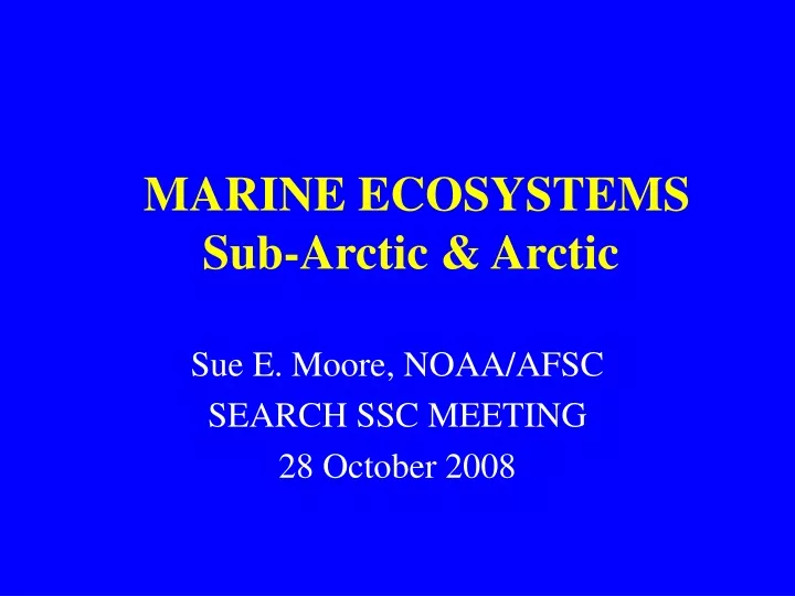 marine ecosystems sub arctic arctic