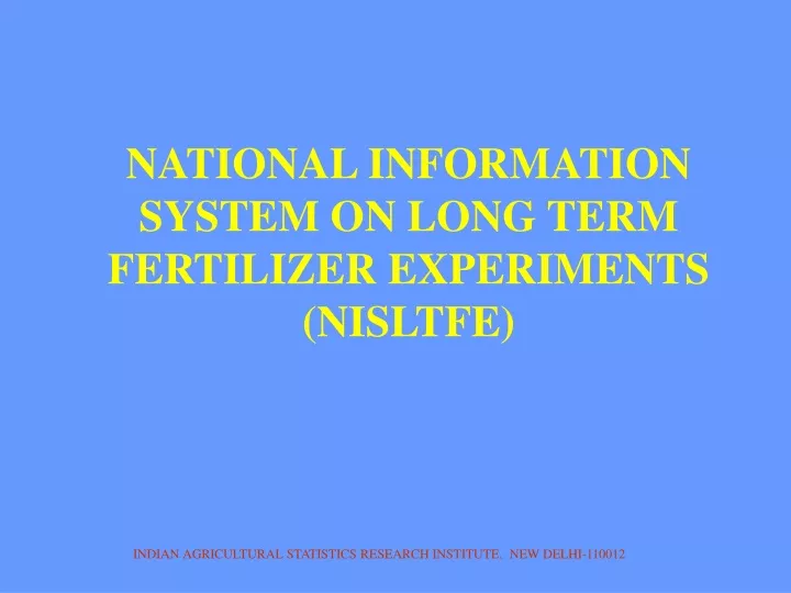 national information system on long term