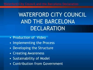 Waterford City Council and the Barcelona Declaration