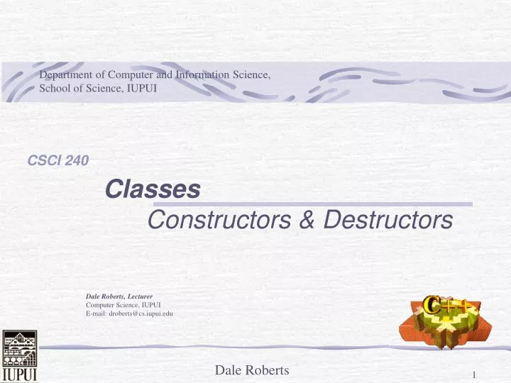classes constructors destructors