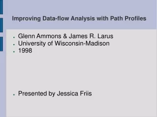 Improving Data-flow Analysis with Path Profiles