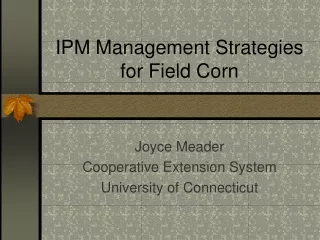 IPM Management Strategies for Field Corn