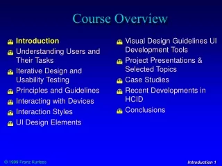 Course Overview