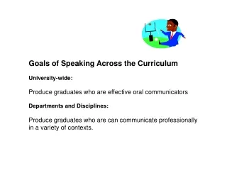 Goals of Speaking Across the Curriculum University-wide: